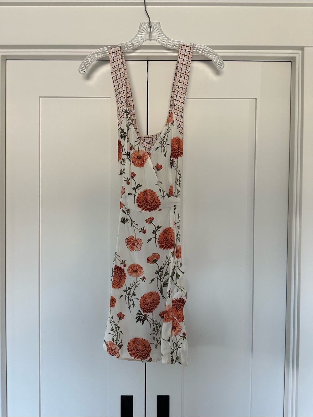 Urban Outfitters White Mini Dress with Orange Floral Print